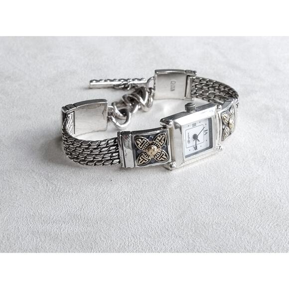 Brighton Monroe Ladies Dress Watch Small Square Face Two Tone Gold Silver Works - Picture 4 of 6